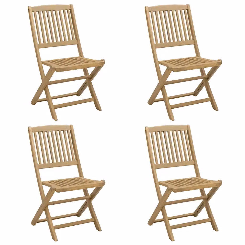 Set di 4 sedie pieghevoli vidaXL in legno di acacia marrone per giardino e terrazza L/P/H: 57 x 49 x 90 cm – 2