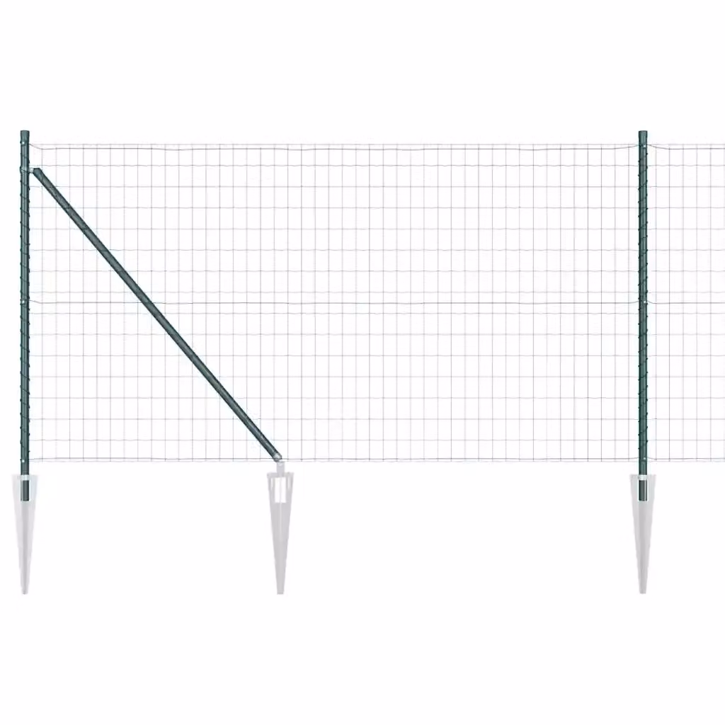 Recinzione vidaXL in acciaio rivestito in PVC verde per installazione interrata, L: 25 m, H: 1 m – 2