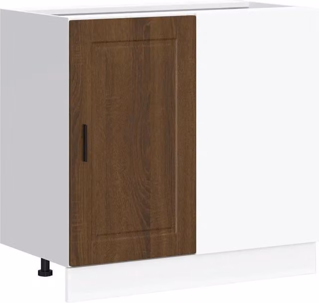 Mobile da cucina Porto 86 x 46 x 81 cm ampio spazio di archiviazione piedini regolabili moderna finitura in legno multistrato marrone 02_0050511