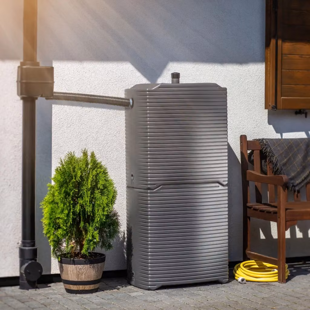 Serbatoio per acqua piovana modulare KADAX in plastica, colore antracite, capacità 250 l – 2