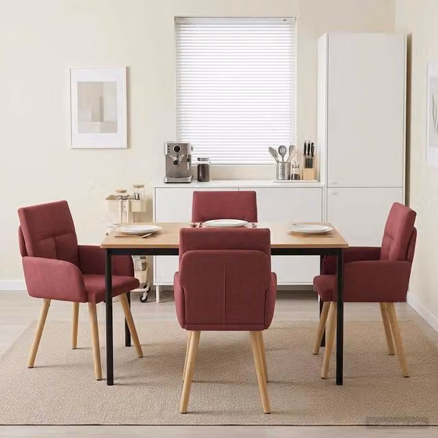 Sedie da pranzo 4 pz Tessuto Rosso Vino 60 x 56 x 93 cm 3428360