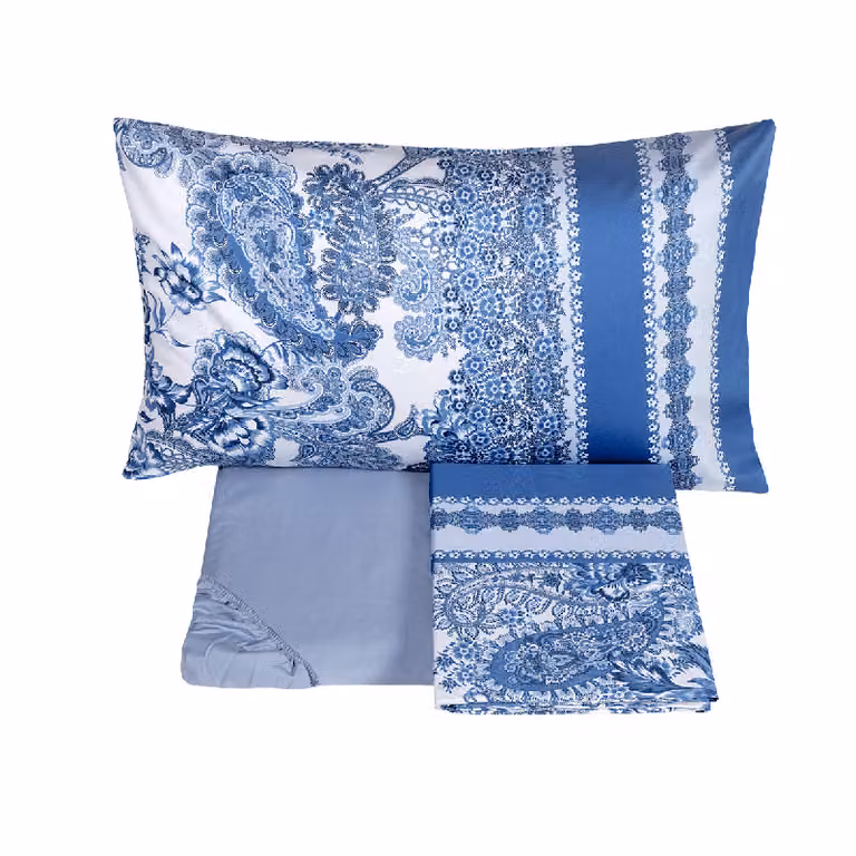 FEZ Completo lenzuolo copriletto - Taglia: 2 piazze,Colore: FEZ - AZZURRO