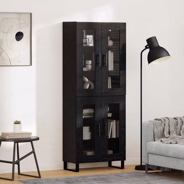 Credenza 2 pz Rovere Nero 69,5 x 34 x 180 cm 3403197
