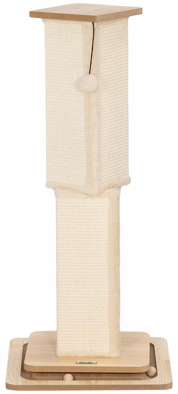 PawHut Tiragraffi 3 in 1, colonna tiragraffi da 87 cm, tiragraffi in sisal con pallina