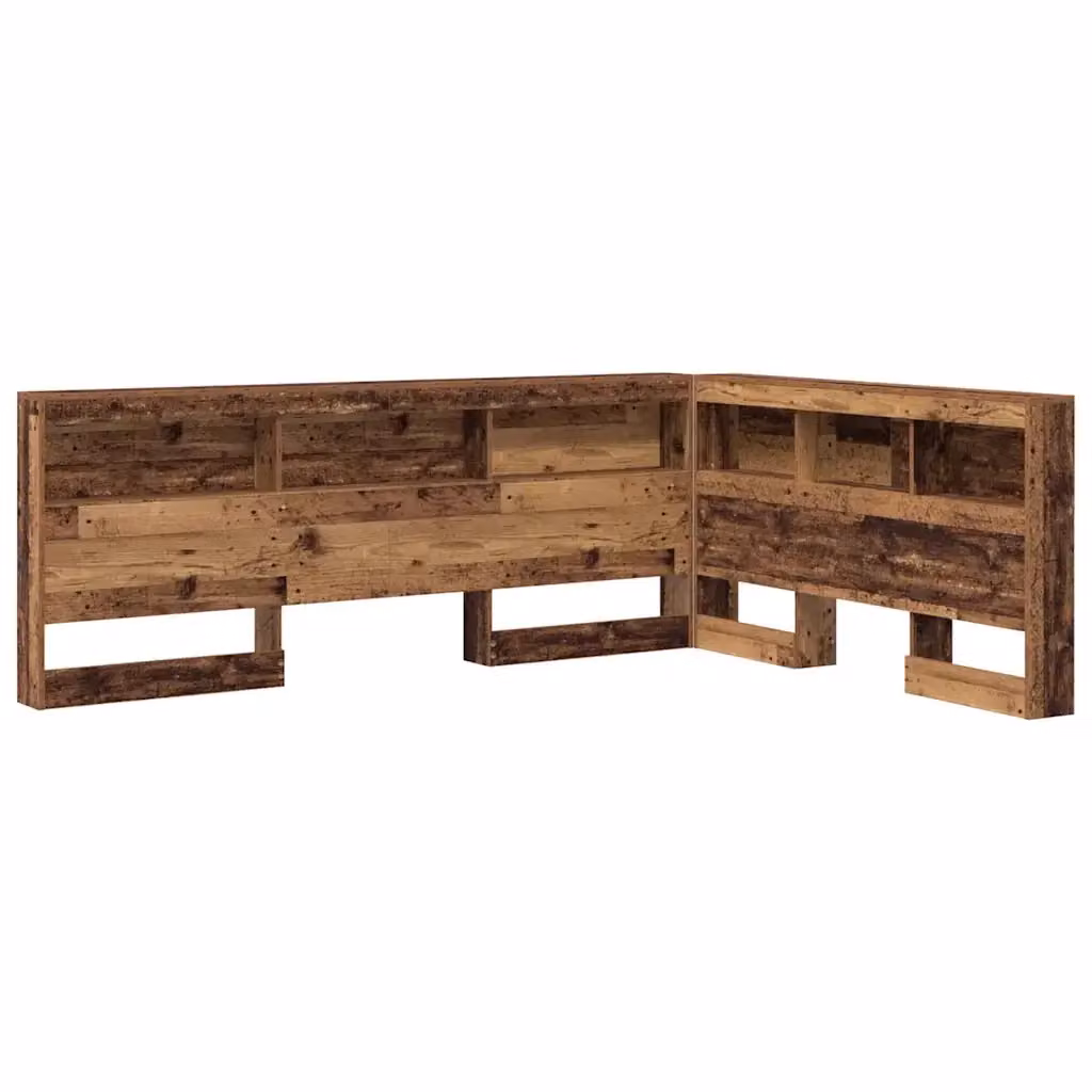 Testata del letto con contenitore e porta USB vidaXL in legno e metallo, colore marrone, L: 217,5 cm x P: 177,5 cm x H: 76,5 cm – 2