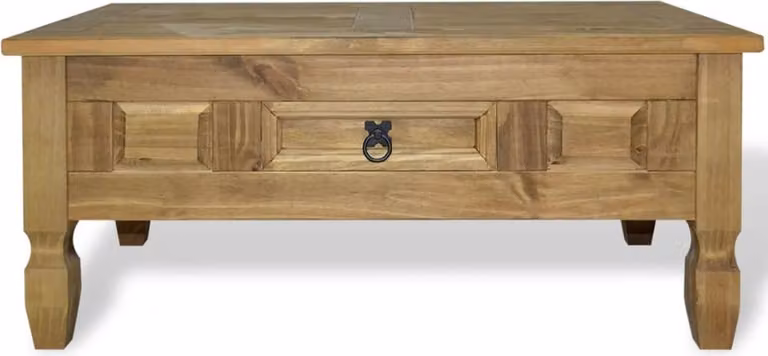 Tavolino in legno di pino stile Messico 100x55x44 cm