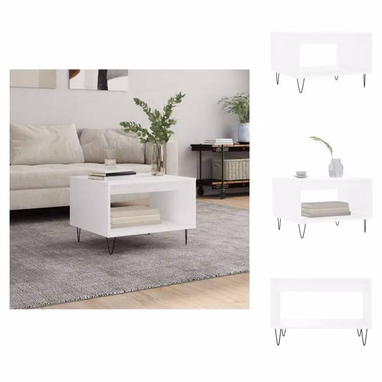 vidaXL Tavolino bianco 60x50x40 cm in legno - Tavolini da caffè