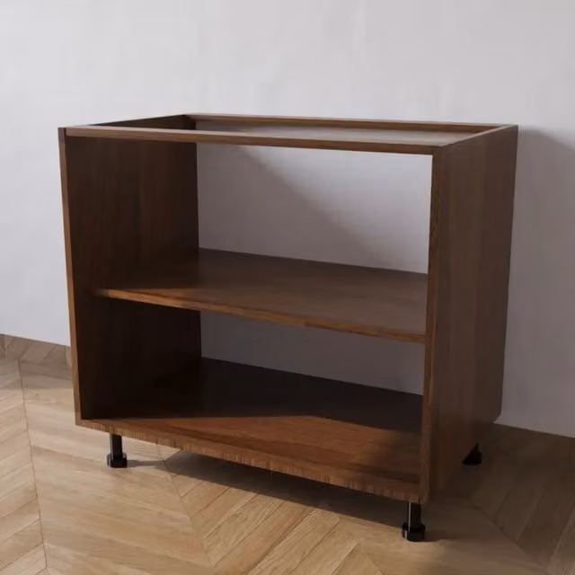 Base cucina Calandrelli in legno noce senza anta L 90 x P 55,5 x H 72 cm