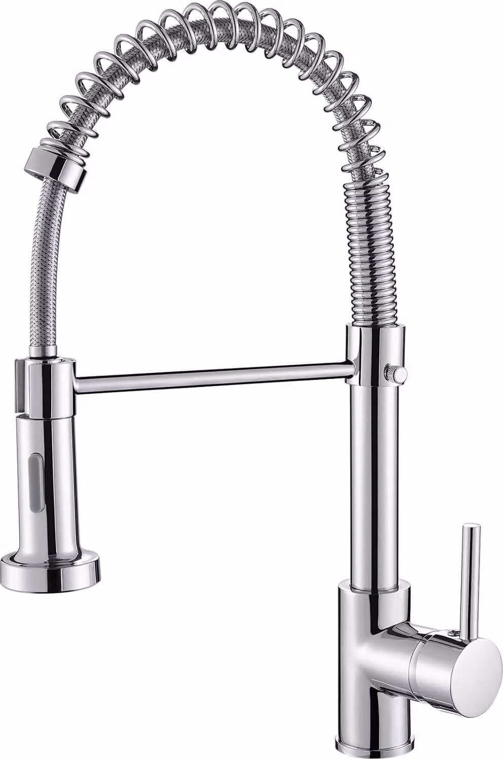 Rubinetto da cucina, rubinetto da cucina Lente con ugello estraibile, 2 funzioni di spruzzo, miscelatore da cucina ad alta pressione orientabile a 360° (cromo)