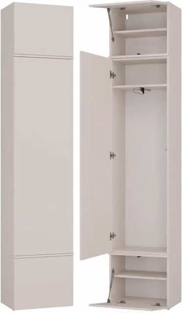 Armadio guardaroba moderno HAGA beige cashmere con ante a battente e sistema push to open H: 238 cm, L: 50 cm, P: 35 cm – 1