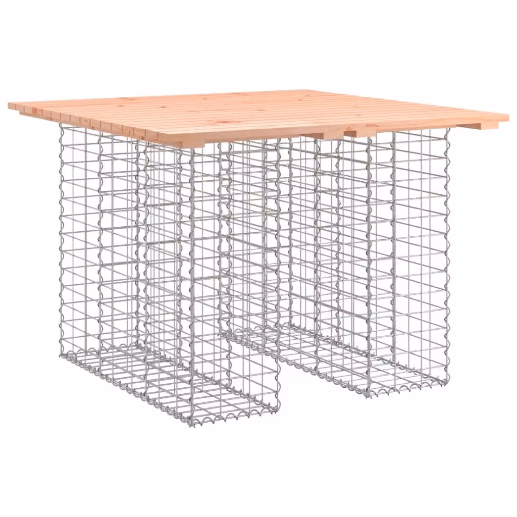 Tavolo da giardino in gabbione design 100x102x72 cm in legno massello Douglas