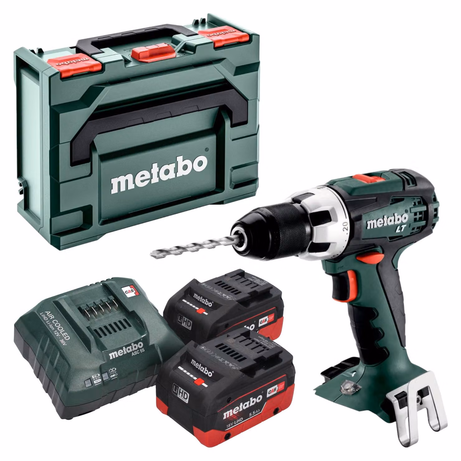 Metabo BS 18 LT trapano avvitatore a batteria 18 V 60 Nm + 2x batteria LiHD 5,5 Ah + caricatore + metaBOX