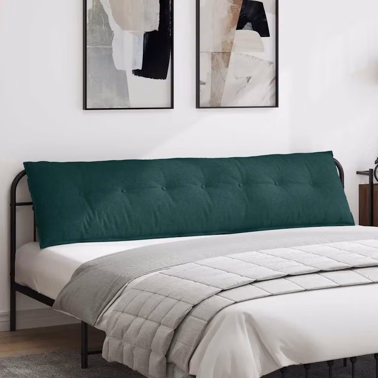 vidaXL Cuscino per Schiena Contornato Verde con Rivestimento Rimovibile in Poliestere L 200 x P 19 x H 50 cm
