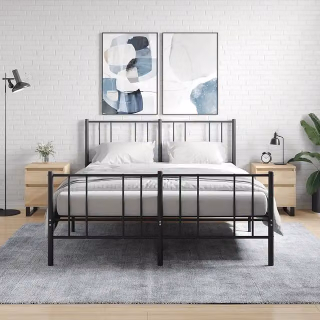 Set di 2 Comodini Design Mania in Legno e Metallo, Colore Rovere, da Appendere alla Parete, Ideali per la Camera da Letto, L/P/H: 40 x 35 x 50 cm