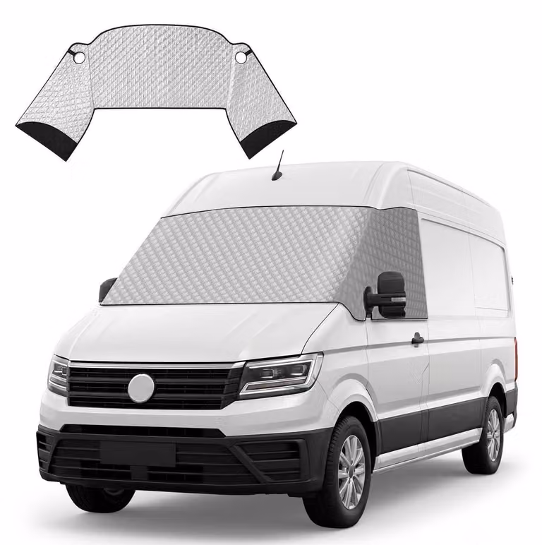 Copertura per parabrezza per VW Crafter 2018-2023, protezione per tutto l'anno, realizzata in poliestere, cotone e lamina di alluminio