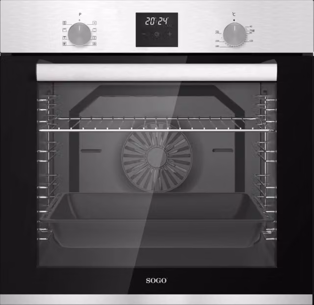 Forno elettrico da incasso 80 litri con controllo digitale, 8 funzioni cottura, classe energetica A, pulizia a vapore - SOGO