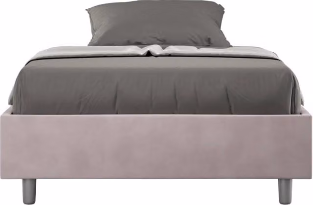 BS COM Letto singolo contenitore imbottito 100x200 microfibra glicine