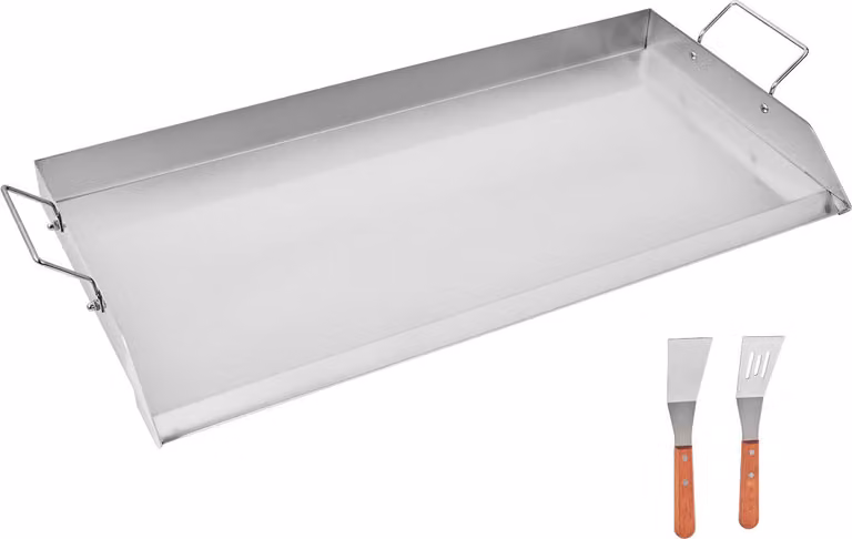 SucceBuy Piastra per grigliare in acciaio inox per barbecue, dimensioni: 809x370mm