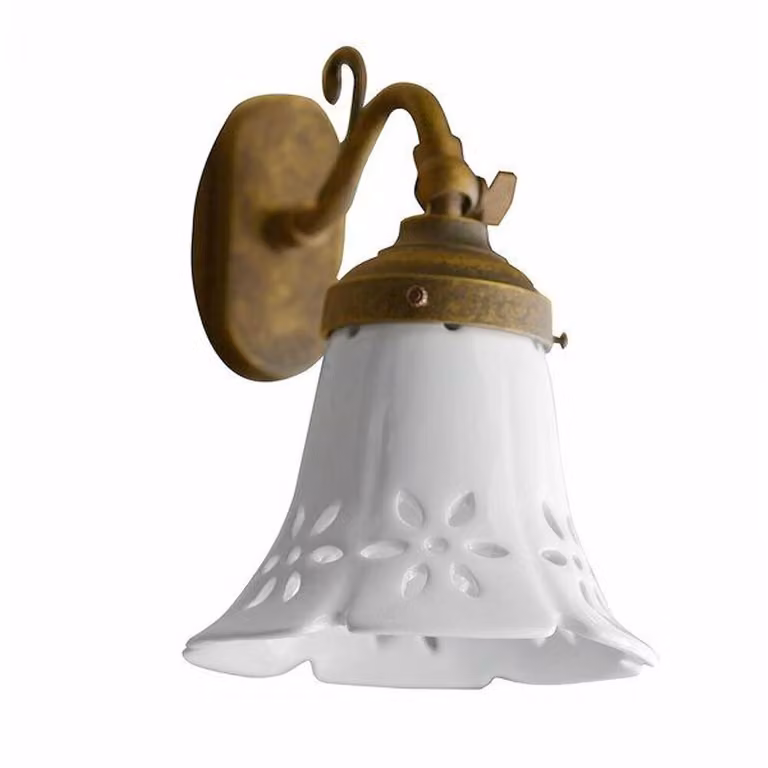 MARSALA lampada E14 40W, 230V, paralume in Vetroceramica, bronzo