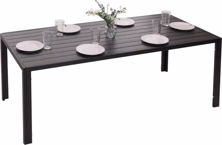 Tavolo da pranzo in alluminio HWC-N40, tavolo bistrot tavolo da giardino tavolo da balcone, resistente alle intemperie 180x80cm ~ antracite