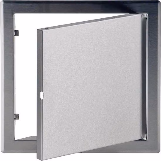 Specchio di ispezione in acciaio inossidabile - Accesso di manutenzione in acciaio inossidabile - Modulo di servizio per la manutenzione - 20x20 cm - Copertura metallica