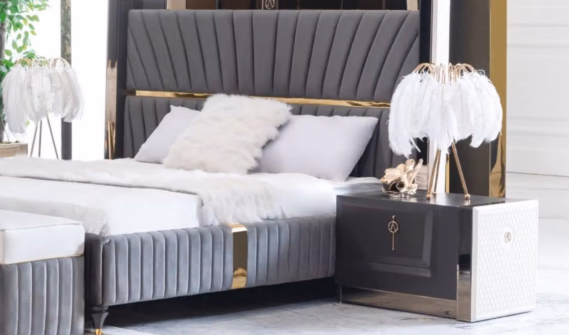 Comodino Tavolino Tavoli di legno Mobili per la camera da letto Comodini Grigio