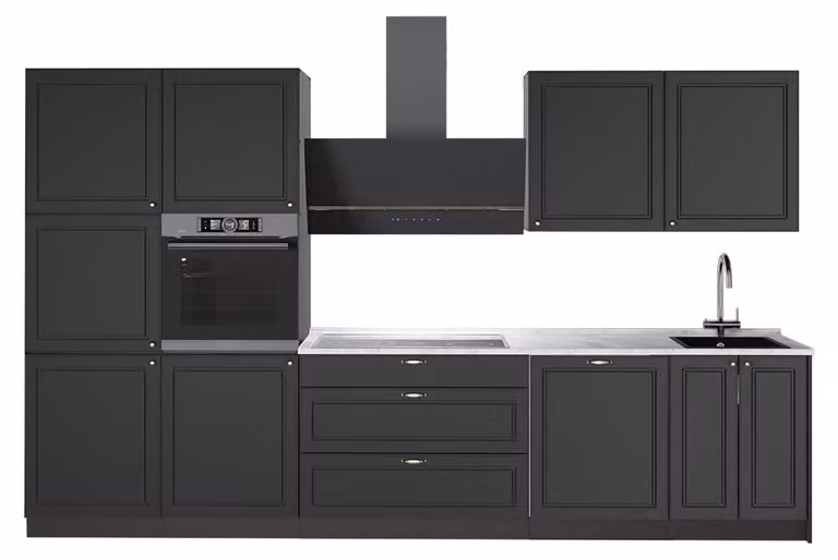 Cucina componibile Vicco Fame-Line Oro-antracite rustico/Antracite 340 cm, PL Marmo, Model 64551