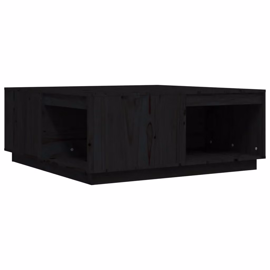 vidaXL Tavolino da Salotto Moderno in Legno Massello di Pino Nero L: 100 cm, P: 101 cm, H: 40,5 cm – 2