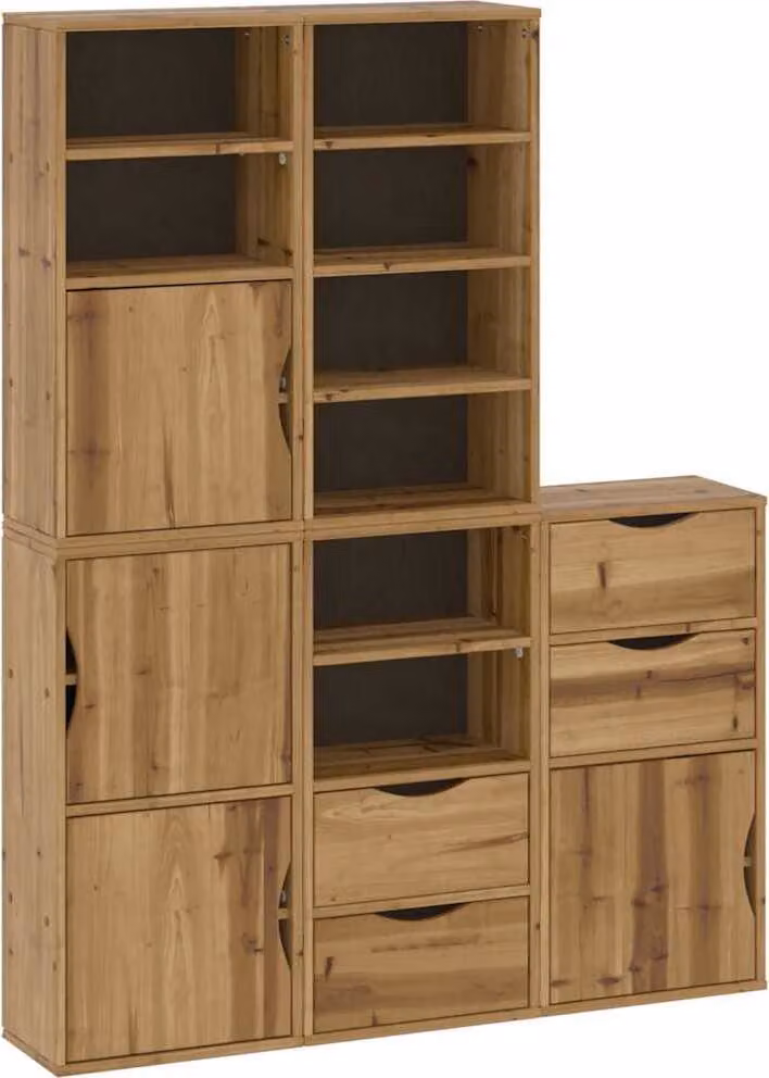 Armadietti Laterali 5 pz ODDA 40x24x79 cm Legno Massello Pino