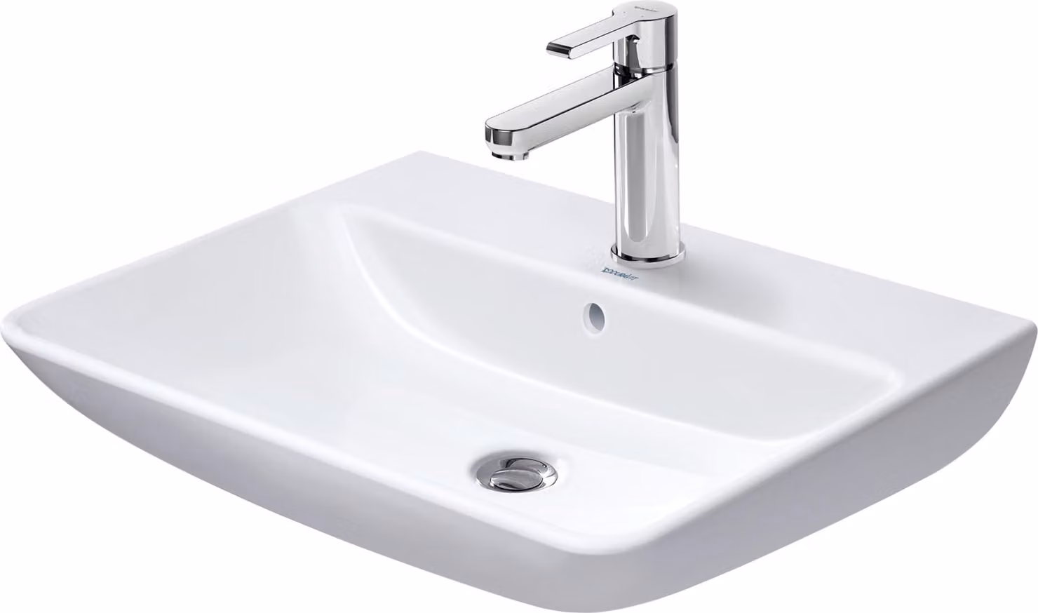 Duravit ME by Starck lavabo, avec trop-plein, avec plage de robinetterie, 1 trou pour robinetterie, 650mm, 2335650000, 2335650000