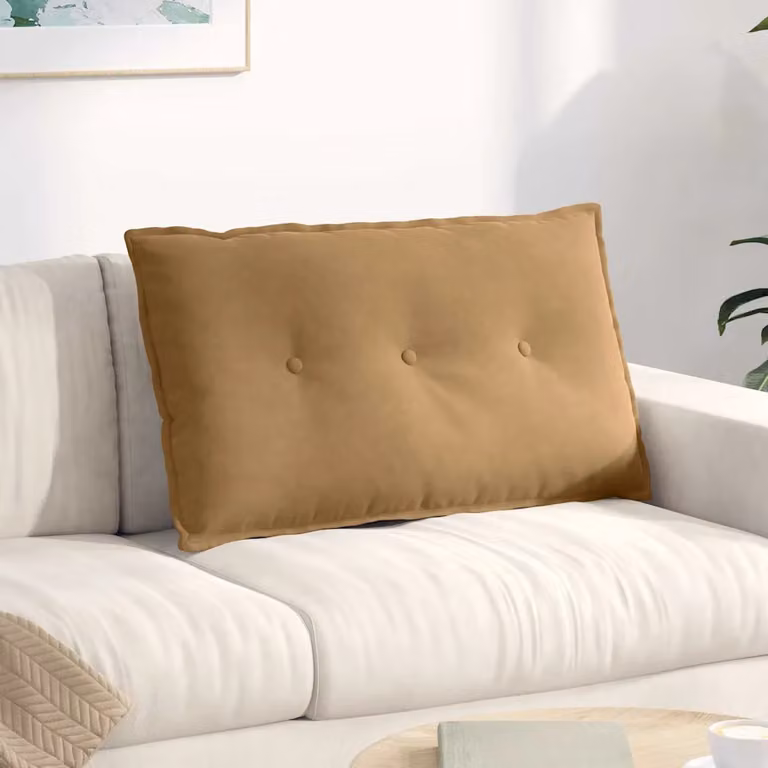 Cuscino per schiena vidaXL in velluto a coste marrone L: 80 cm, P: 50 cm