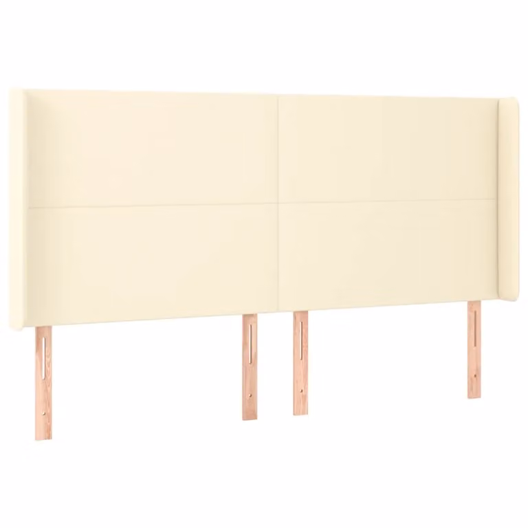 Testiera ad Orecchio Crema 163x16x118/128 cm in Pelle finta