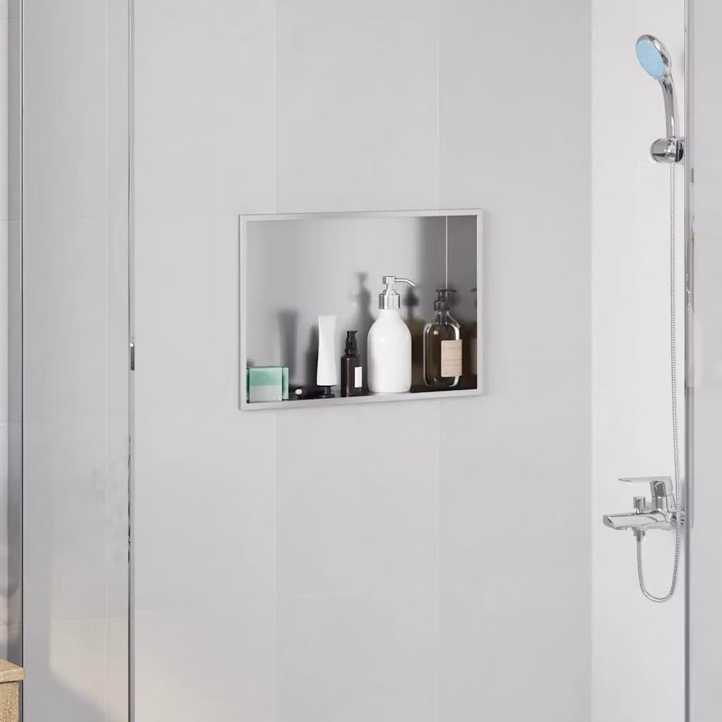 Nicchia per doccia vidaXL in acciaio inox color argento L: 45 cm, P: 30 cm, H: 9,5 cm