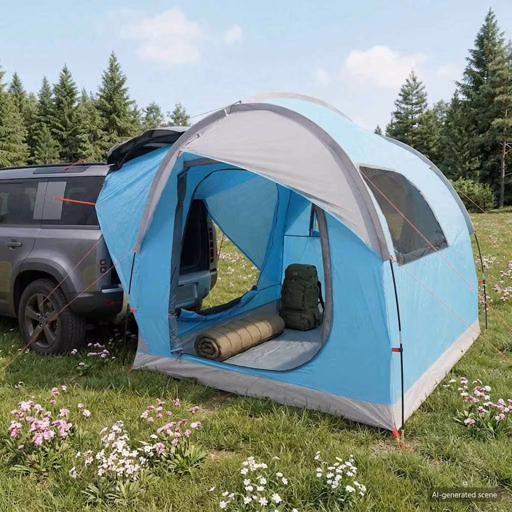 Tenda da auto vidaXL Blu per 3 persone in poliestere e acciaio L/P/H: 250 x 225 x 220 cm
