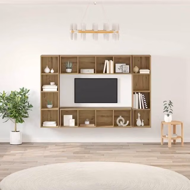 Set mobile TV 4 pz Marrone Legno ingegnerizzato 3393545