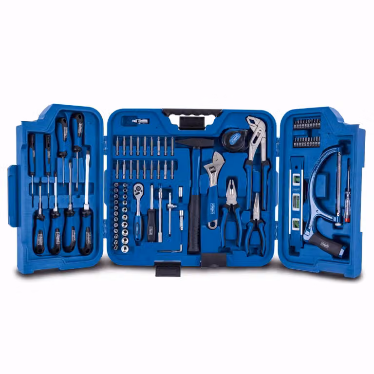 Valigetta per attrezzi Scheppach TB99 Set di attrezzi da 90 pezzi attrezzato | valigetta pieghevole | utensile a mano universale