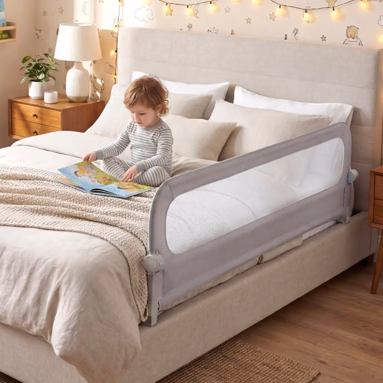 Set di 3 sbarre protettive regolabili pieghevoli Costway con accessori inclusi, Grigio, L: 178 cm e L: 148 cm