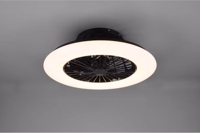 Ventilatore a soffitto con lampadario LED dimmerabile Stralsund Trio Leuchten Nero – 1