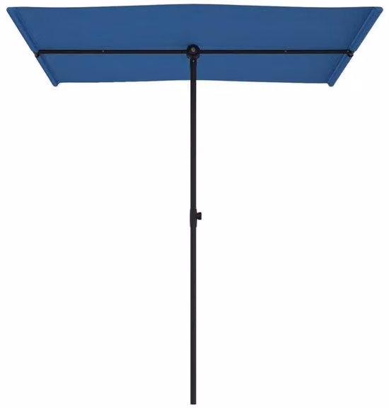 Ombrellone da giardino con asta in alluminio, azzurro, 180x110 cm
