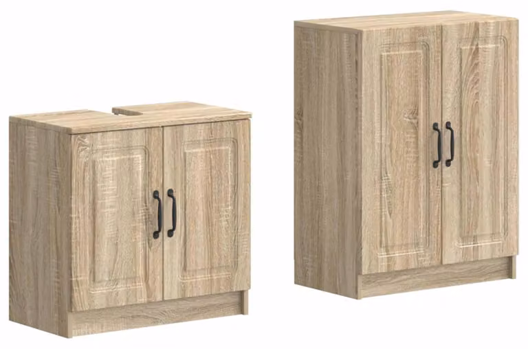 Set di due mobili da bagno UTRECHT, finitura rovere Sonoma