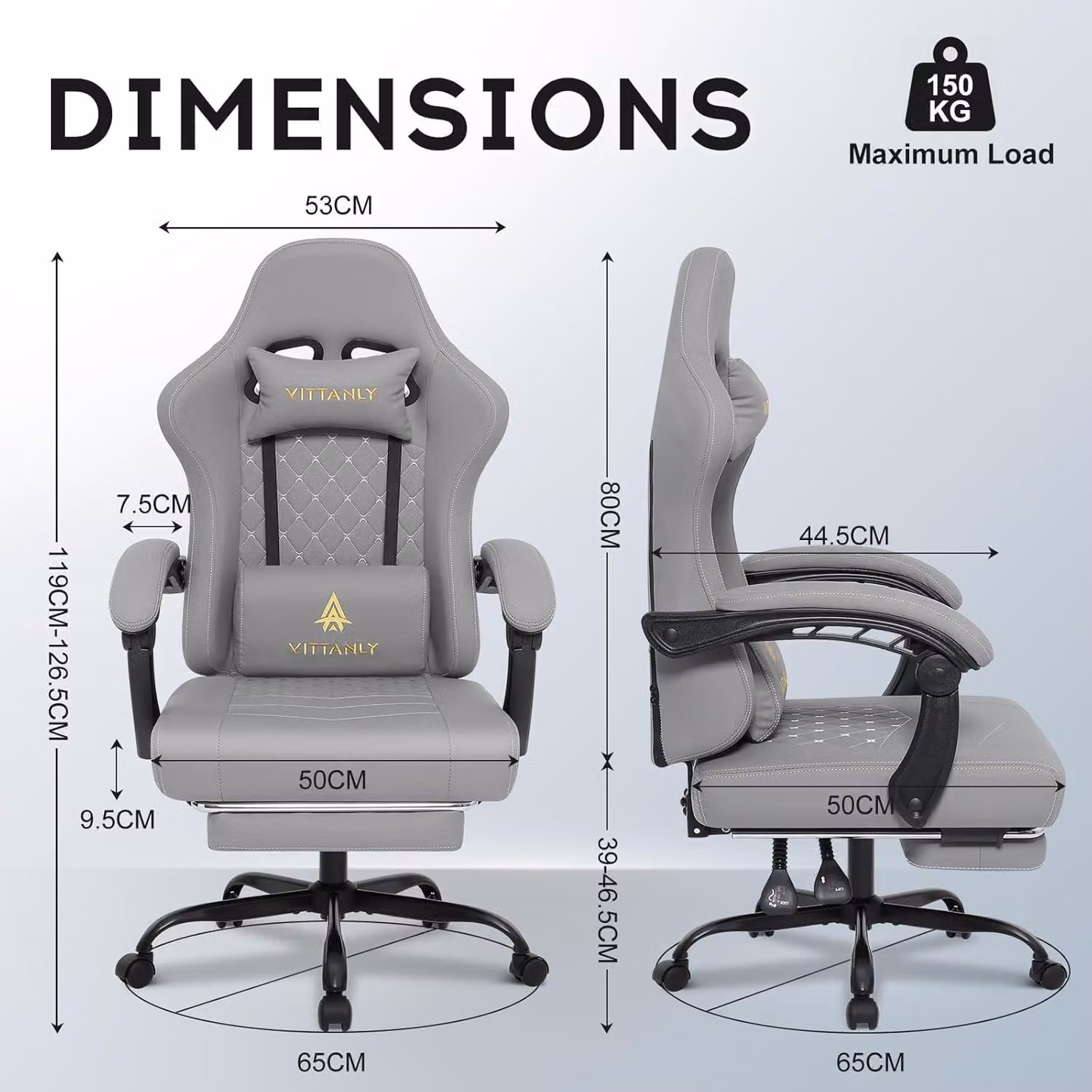 Sedia da gaming - Sedia da ufficio - Sedia per videogiochi - Sedia da lavoro - Sedia girevole - Design ergonomico - Cuscino ammortizzato extra largo