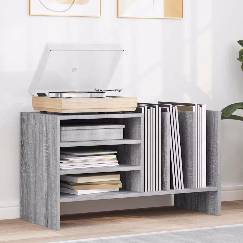 vidaXL Mobile porta vinili moderno Grigio Sonoma L: 78.5 cm, P: 35 cm, H: 45 cm