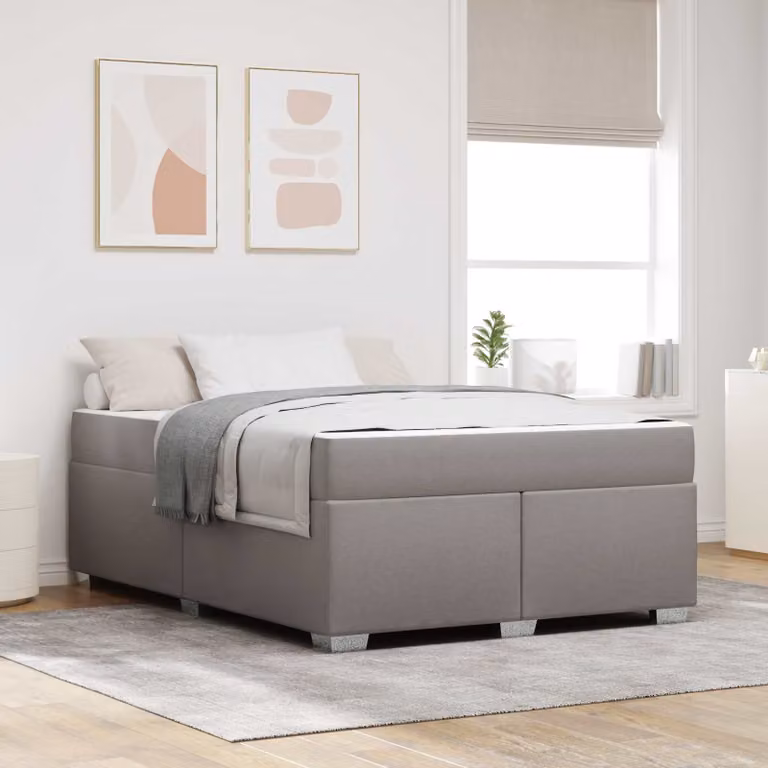 Struttura del letto Talpa vidaXL in tessuto beige o grigio, L 140 x P 200 cm