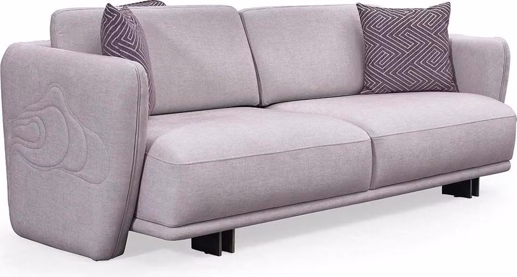 Dreisitzer Couch Sofa 3 Sitzer Grau Stoff Stoffsofa Polstersofa Design