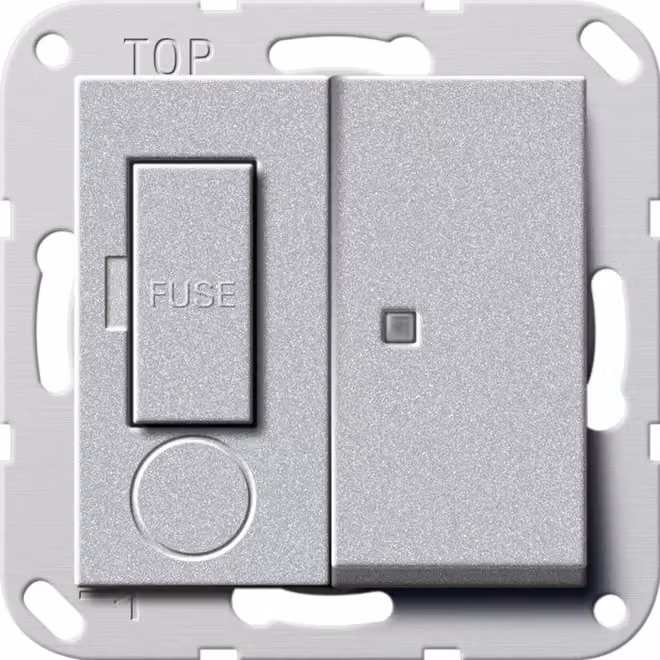 Gira 278726 Presa con fusibile 13 A, controllabile, commutabile, Sistema 55, colore alluminio