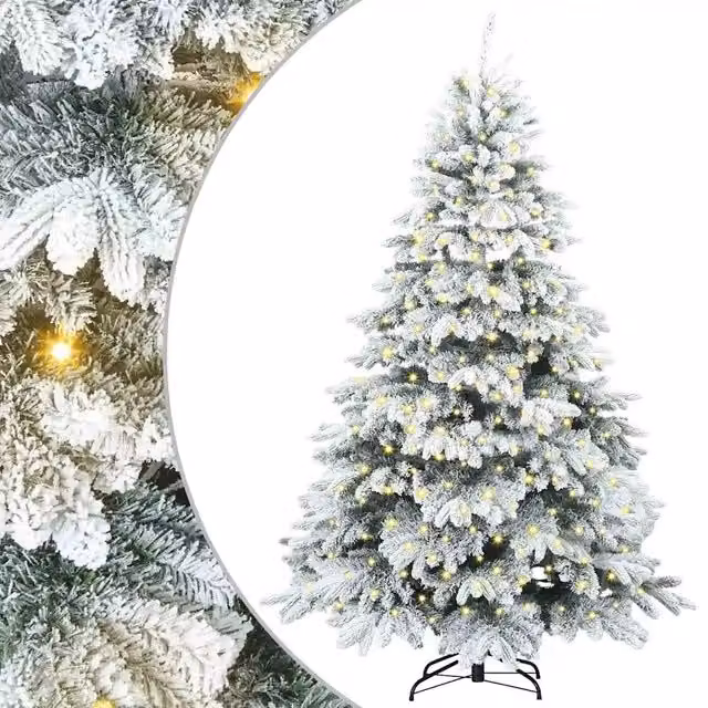 Albero di Natale | Decorazioni natalizie artificiale con 300 LED Bianco 180 cm PE e PVC