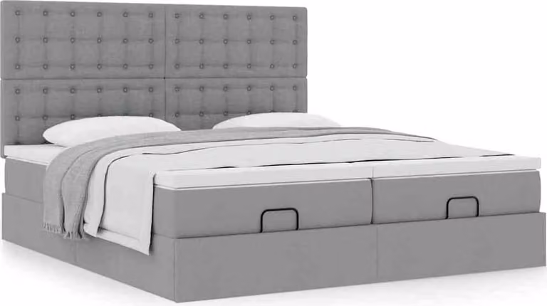 Struttura Letto Pouf con Materassi 180x200 cm in Tessuto