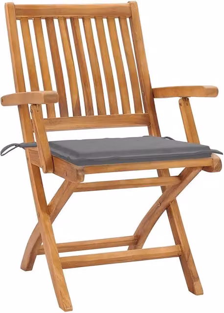 Sedie Pieghevoli con Cuscini 4 pz Massello di Teak 3072724