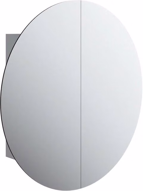 Mobiletto da bagno a parete HELLOSHOP26 con specchio rotondo e illuminazione LED in legno grigio L/P/H: 54 x 54 x 17,5 cm