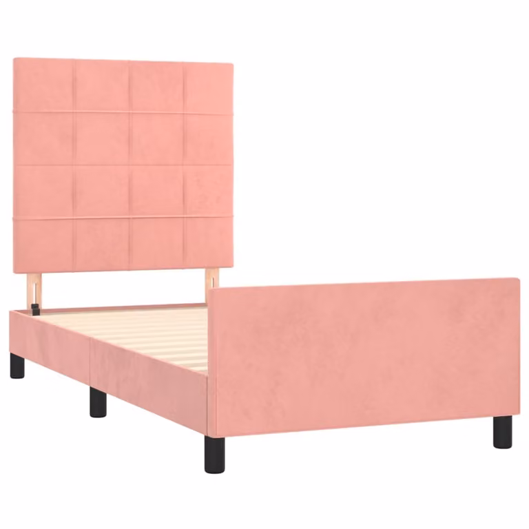 Giroletto con Testiera Rosa 90x190 cm in Velluto